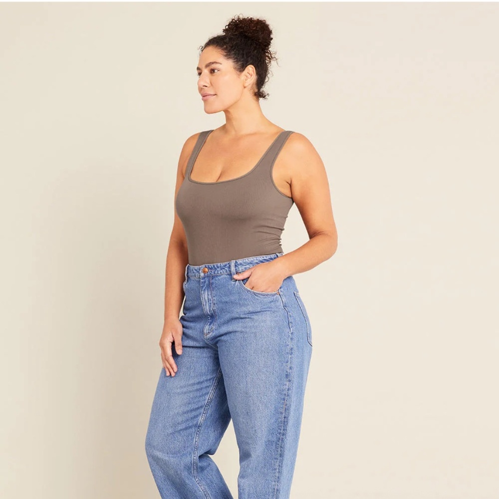 Boody Bamboo Ribbed Square Neck Bodysuit